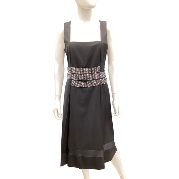 Tory Burch Women’s Dress Size 10 Sleeveless Wool Blend Decorative Waist Black - Picture 1 of 5
